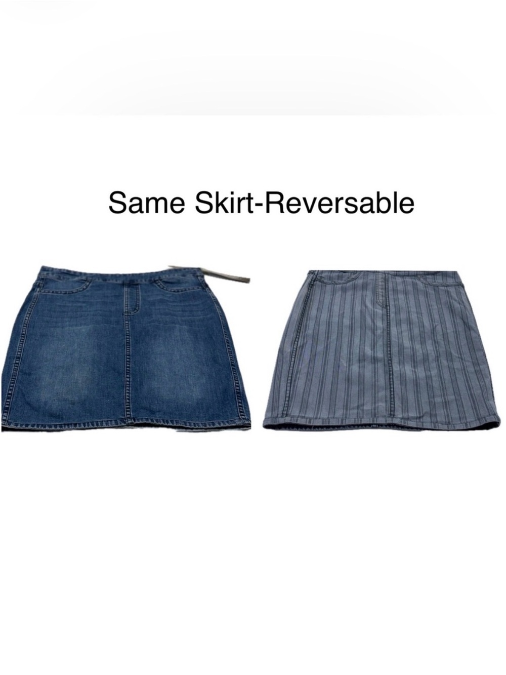 Tribal Classic Indigo Denim Mini Skirt. Reversible for different Styles Size 4